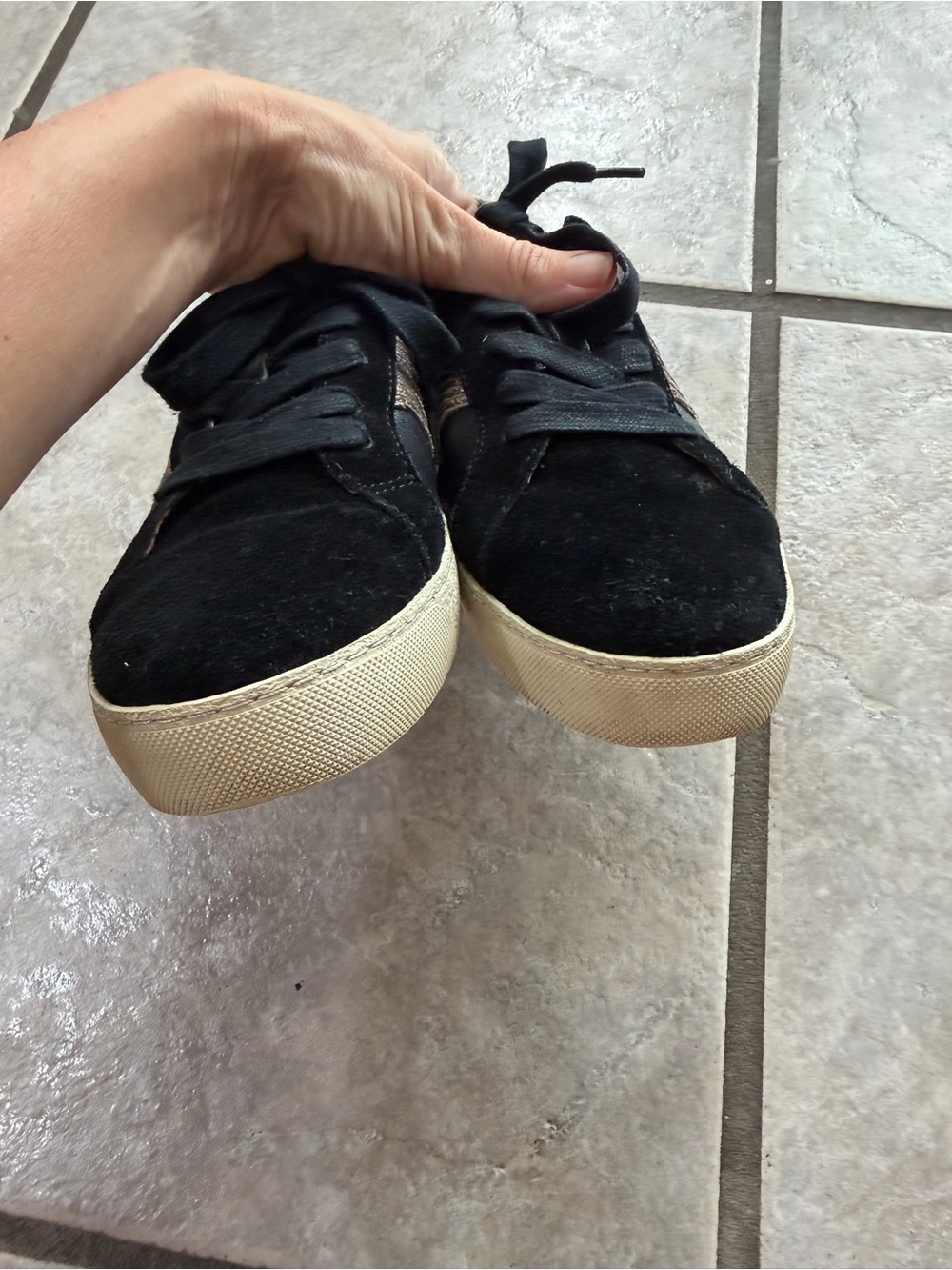 FRYE Webster Wave Low Lace Sneakers Black Suede Snake Print Leather 8.5M - Picture 6 of 10